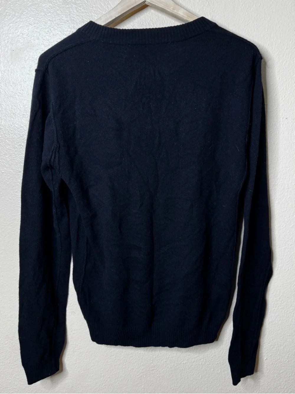 William Rast Sweater Men’s Large Black Wool Silk Cashmere V-Neck Pocket Pullover